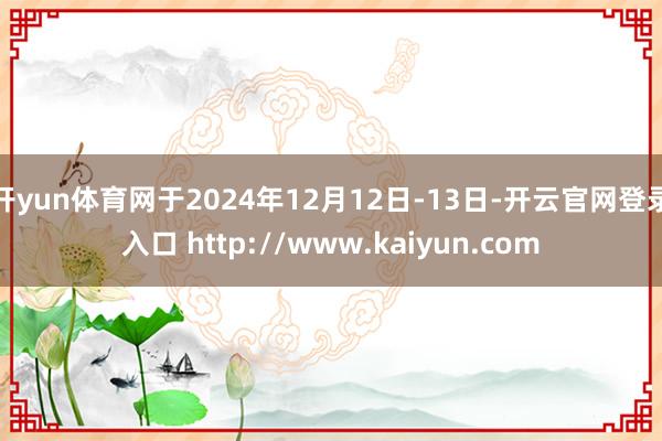 开yun体育网于2024年12月12日-13日-开云官网登录入口 http://www.kaiyun.com