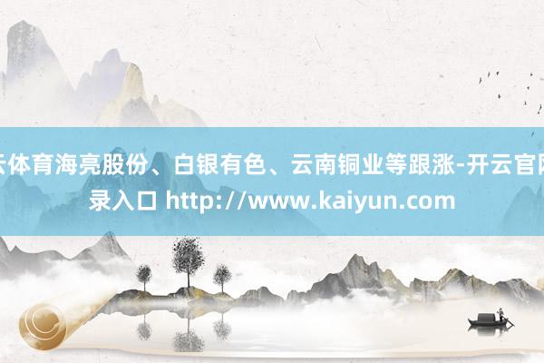 开云体育海亮股份、白银有色、云南铜业等跟涨-开云官网登录入口 http://www.kaiyun.com