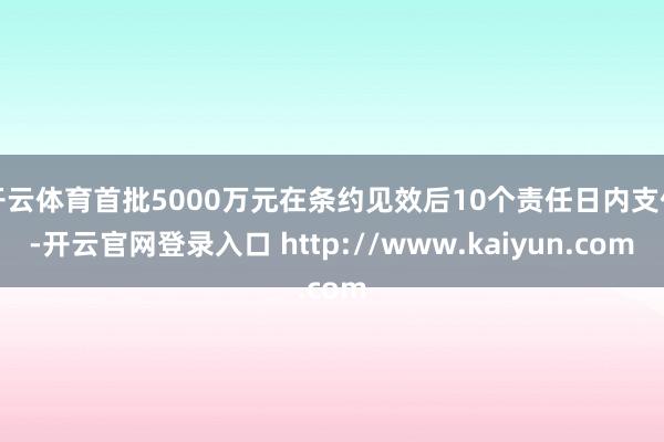 开云体育首批5000万元在条约见效后10个责任日内支付-开云官网登录入口 http://www.kaiyun.com