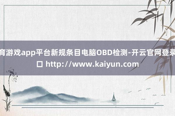 体育游戏app平台新规条目电脑OBD检测-开云官网登录入口 http://www.kaiyun.com