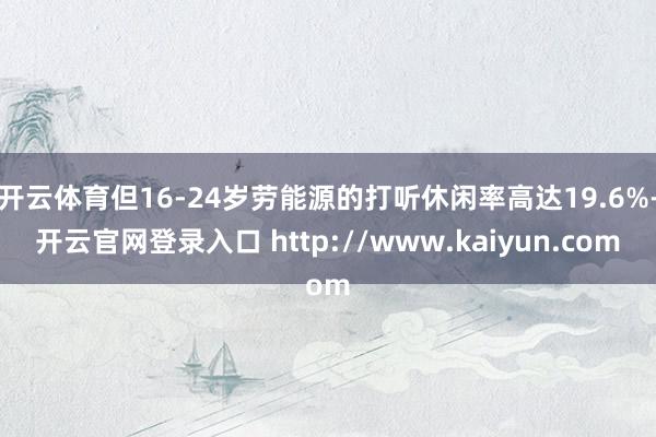 开云体育但16-24岁劳能源的打听休闲率高达19.6%-开云官网登录入口 http://www.kaiyun.com