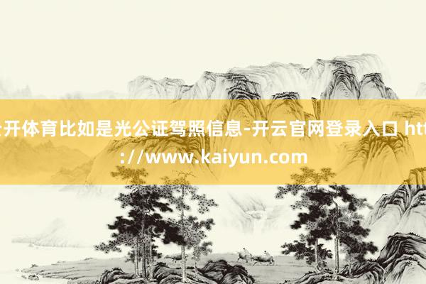 云开体育比如是光公证驾照信息-开云官网登录入口 http://www.kaiyun.com
