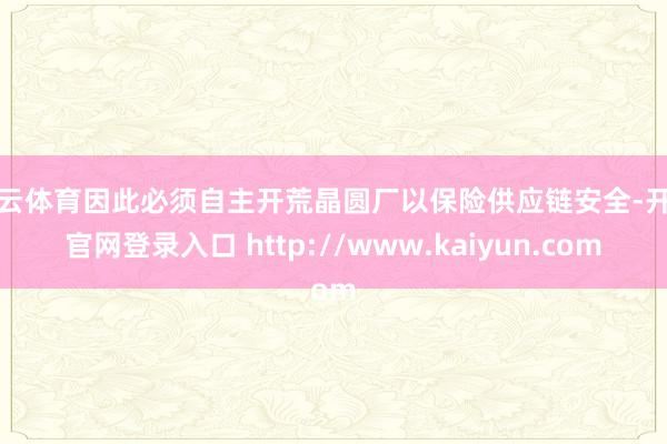 开云体育因此必须自主开荒晶圆厂以保险供应链安全-开云官网登录入口 http://www.kaiyun.com