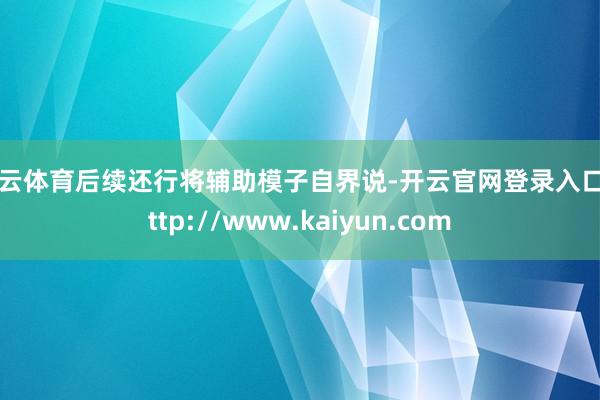 开云体育后续还行将辅助模子自界说-开云官网登录入口 http://www.kaiyun.com