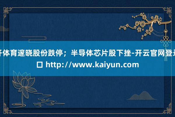云开体育邃晓股份跌停；半导体芯片股下挫-开云官网登录入口 http://www.kaiyun.com