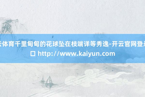 开云体育千里甸甸的花球坠在枝端详等秀逸-开云官网登录入口 http://www.kaiyun.com