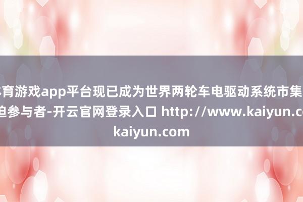 体育游戏app平台现已成为世界两轮车电驱动系统市集的紧迫参与者-开云官网登录入口 http://www.kaiyun.com